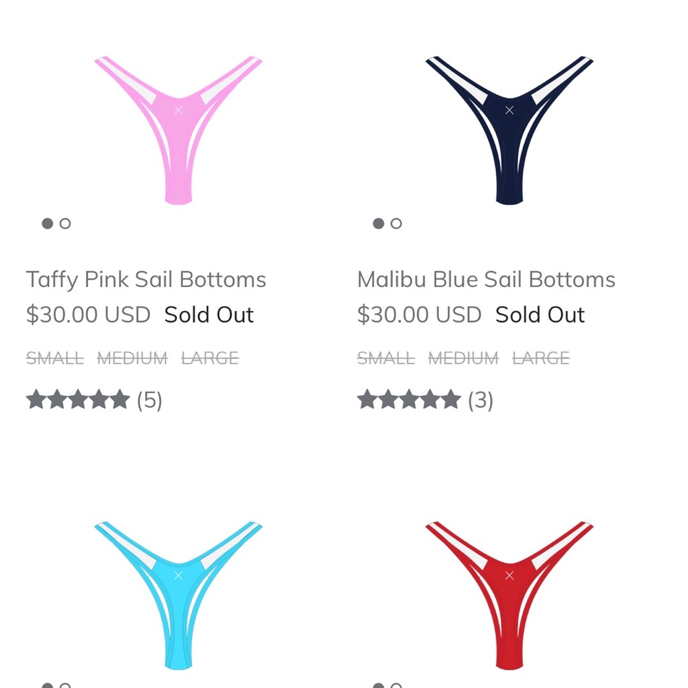 ISO boutine la- sail bottoms size small